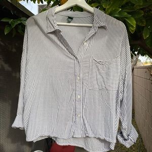 striped wild fable button up